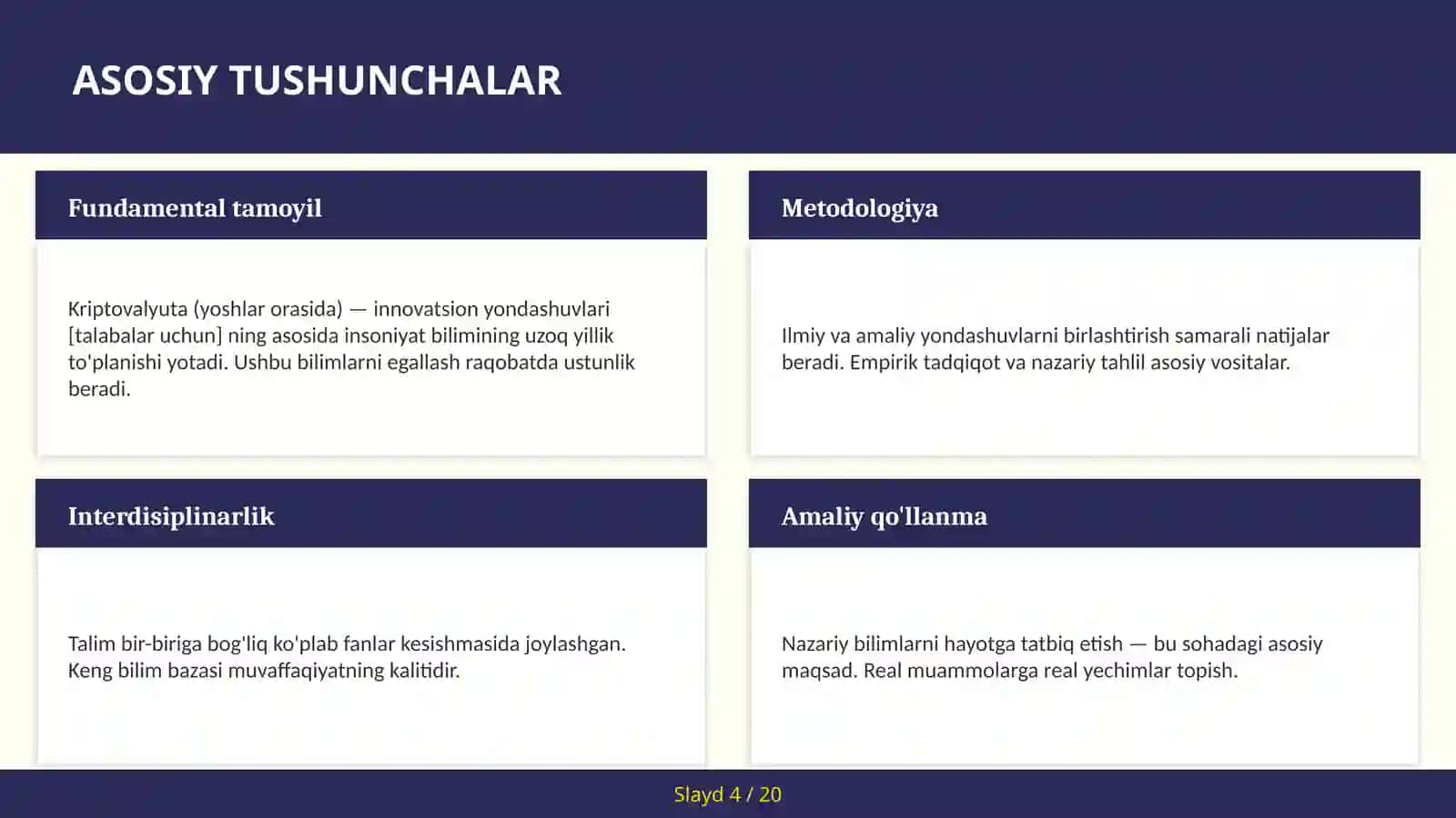 Kriptovalyuta (yoshlar orasida) — innovatsion yondashuvlari [talabalar uchun] 4