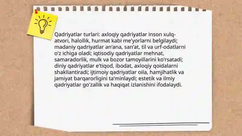 Qadriyat tushunchasining maʼnosi va uning umumiy tavsifi 4