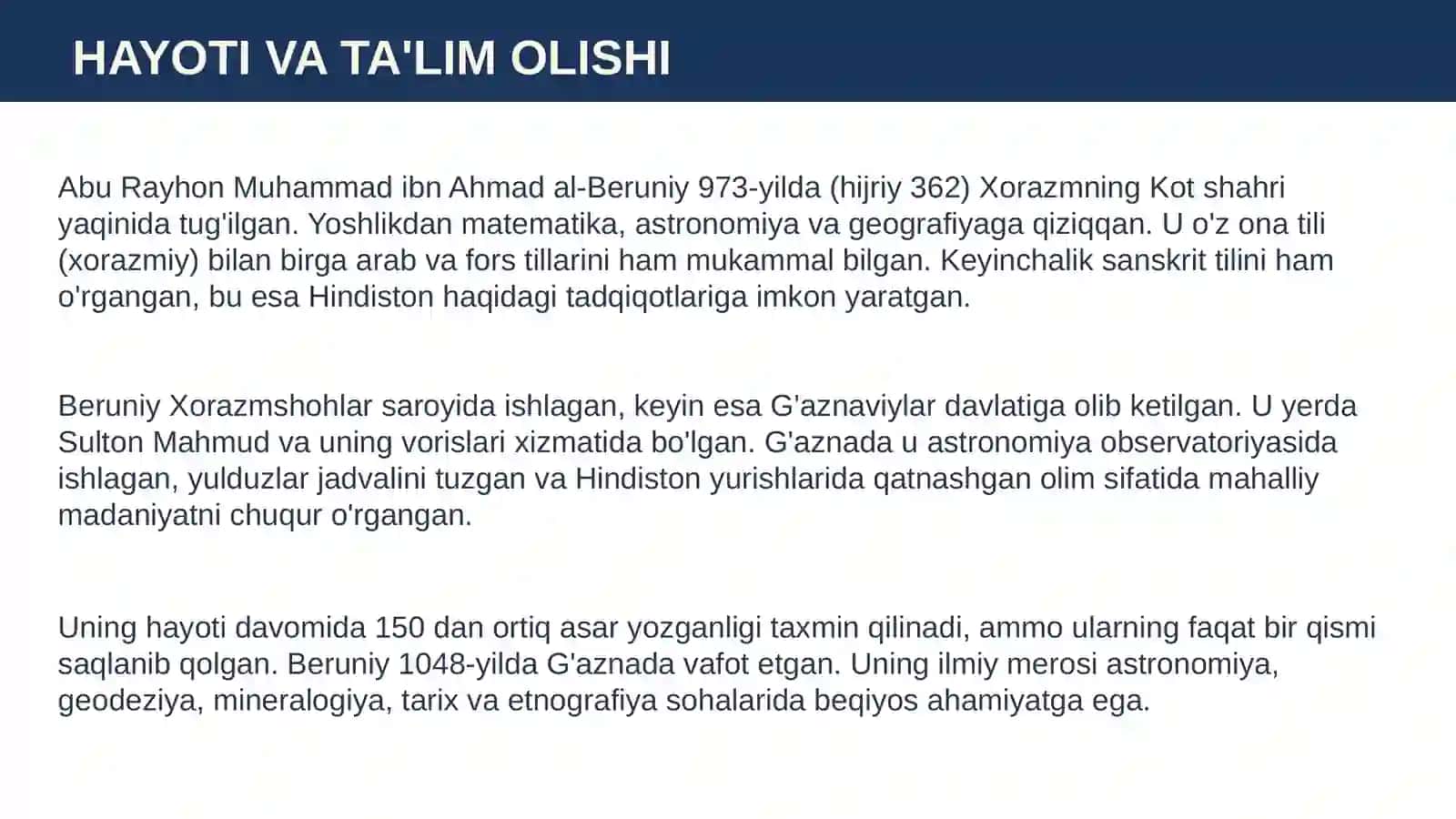 ABU RAYHON BERUNIY 4