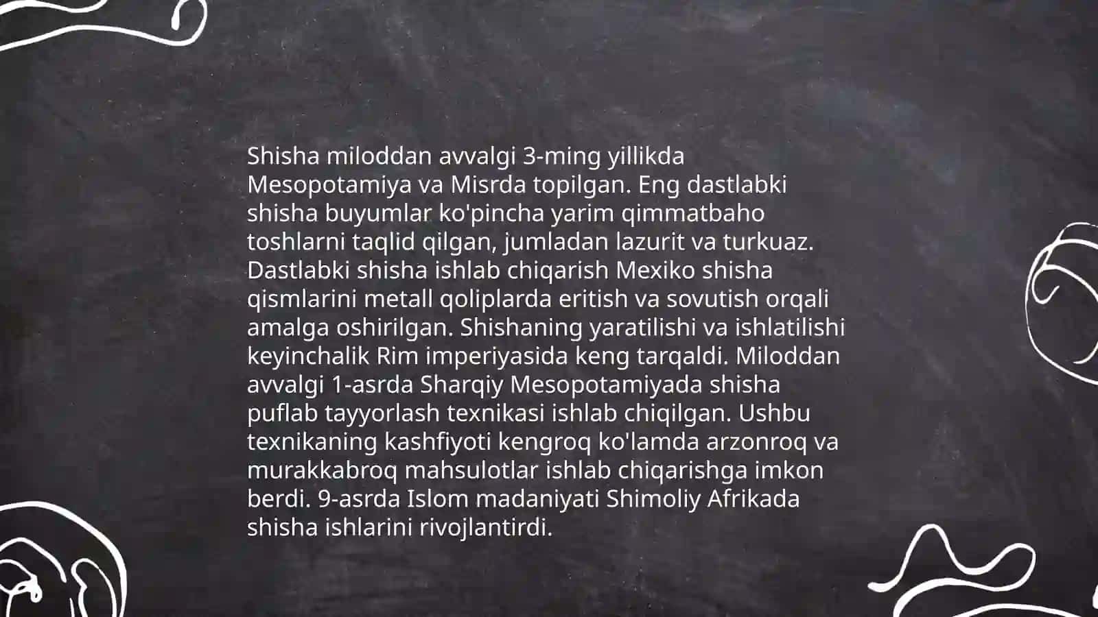 Shisha ishlab chiqarish tarixi 4