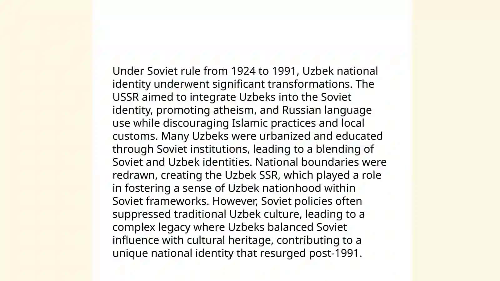 Evolution of National Identity in Uzbekistan 4