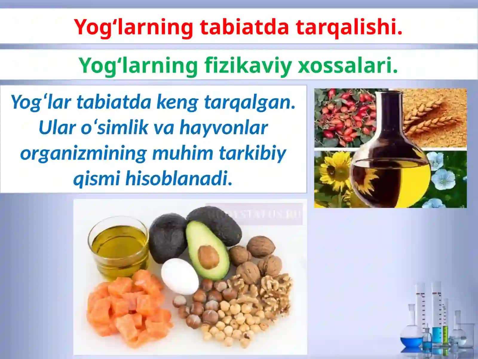 Yog’lar olinishi va xossalari 4