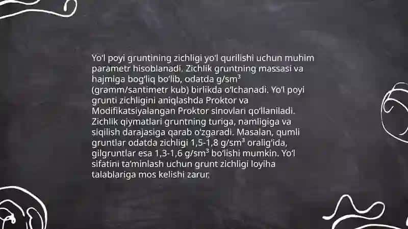 Yo‘l poyi gruntlarini xususiyatlari 4