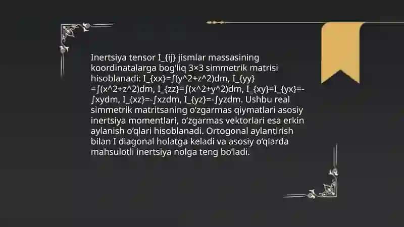 Erkin aylanish oʼqlari 4