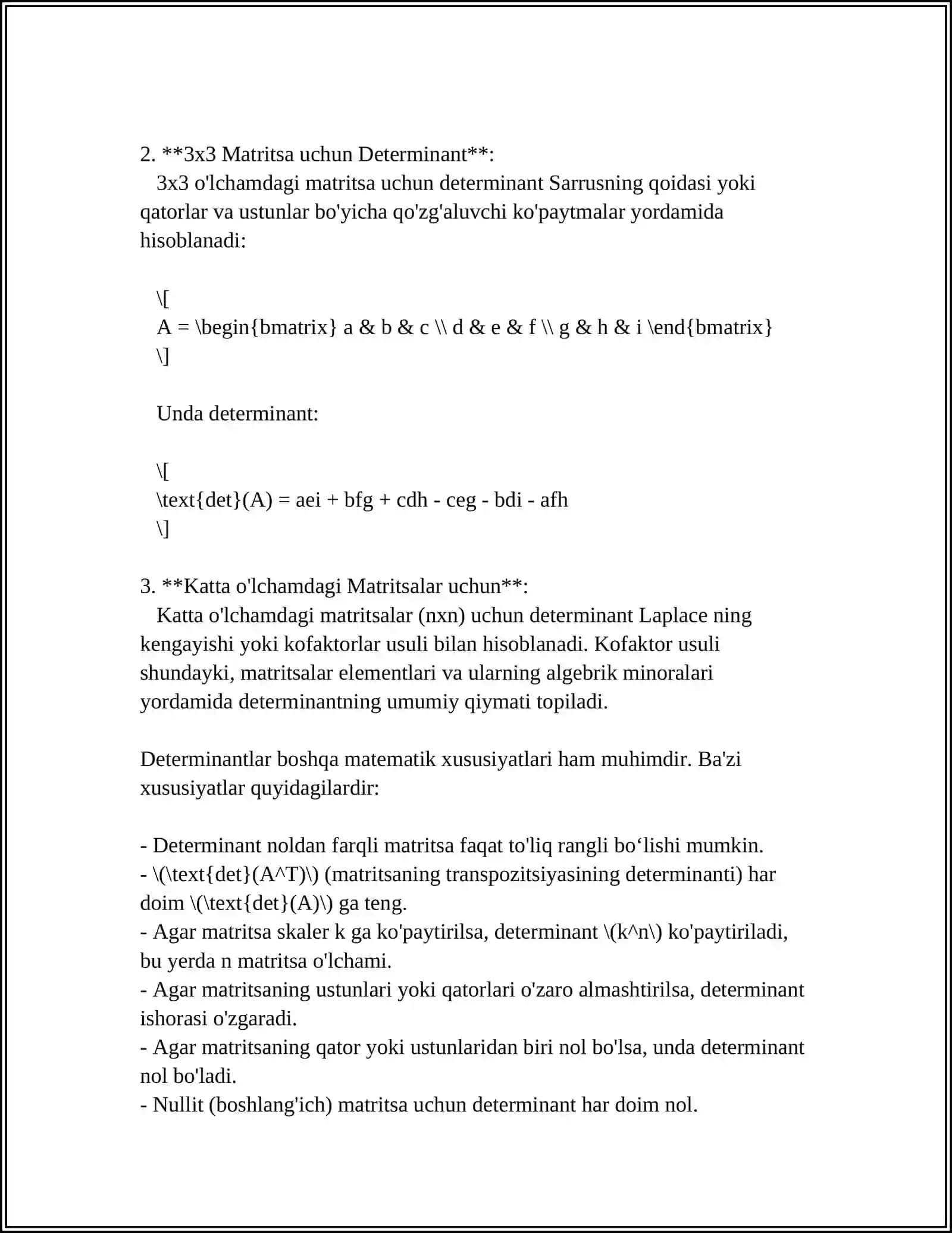 Determinantlar tushunchasi 4
