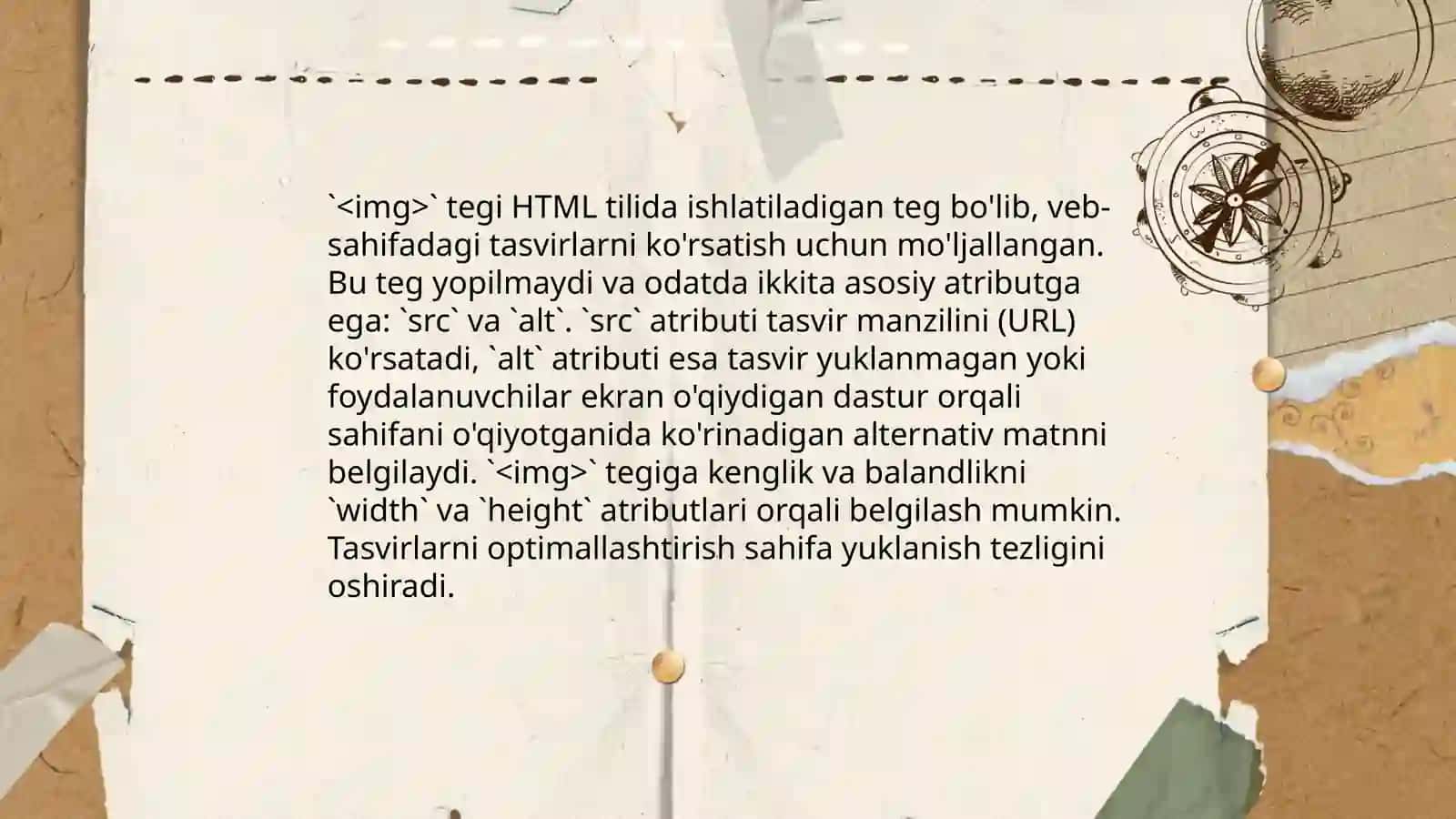 HTML tilida rasmlar hosil qilish teglari 4