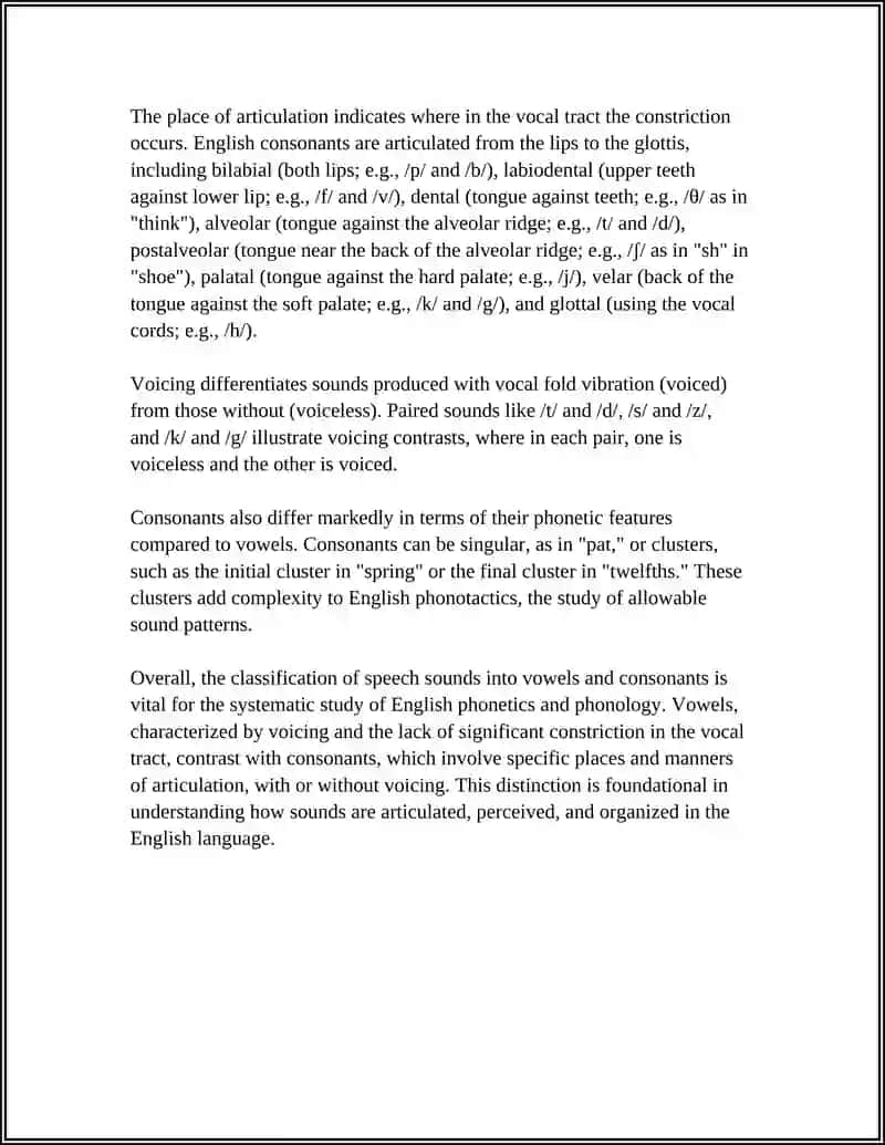 THE CLASSIFICATION OF SPEECH SOUNDS 4