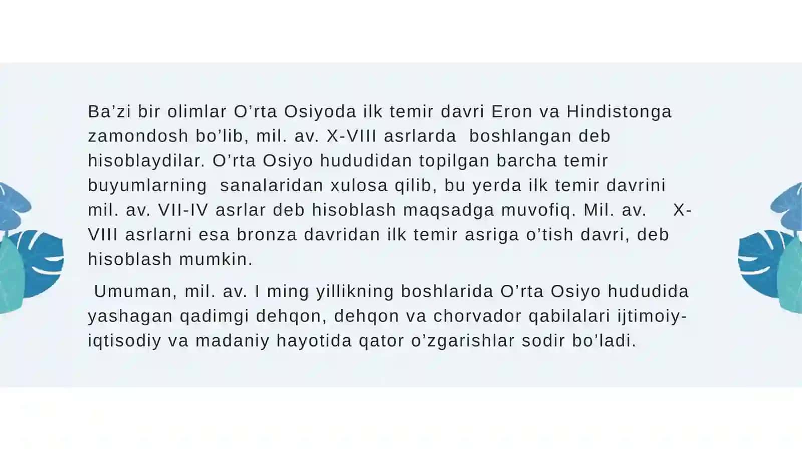 O’rta Osiyoning temir davri me’morchiligi 4