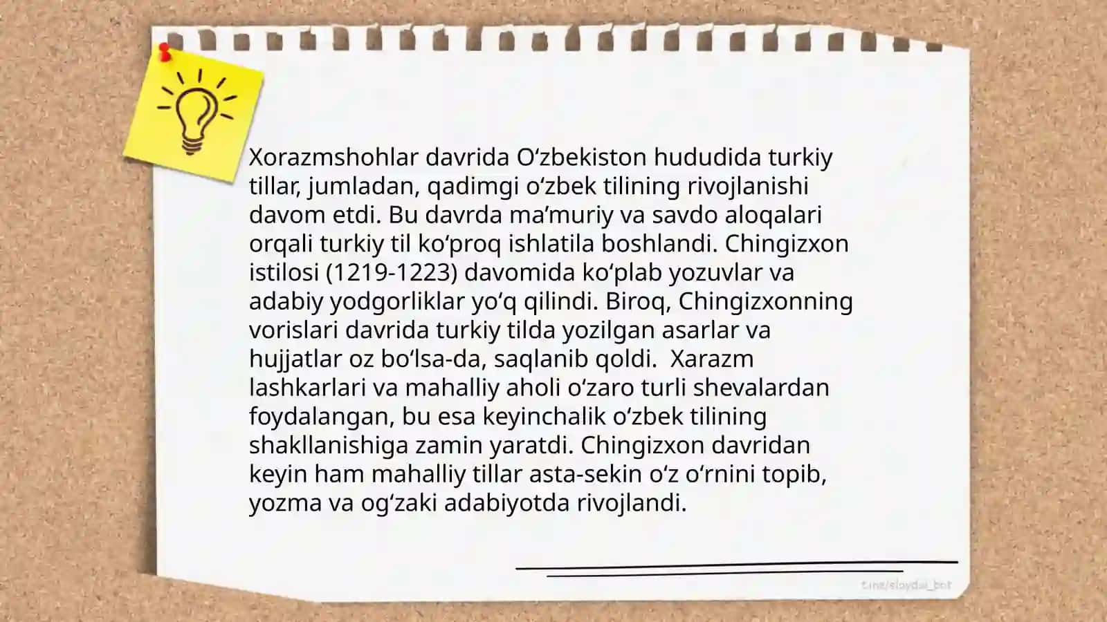 Oʻzbek tilining rivojlanish bosqichlari 4