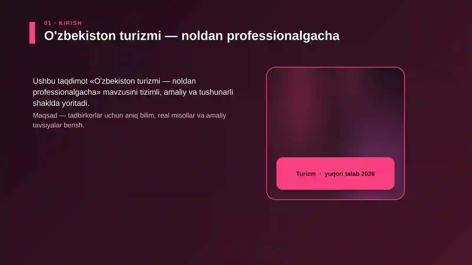 O'zbekiston turizmi — noldan professionalgacha 4
