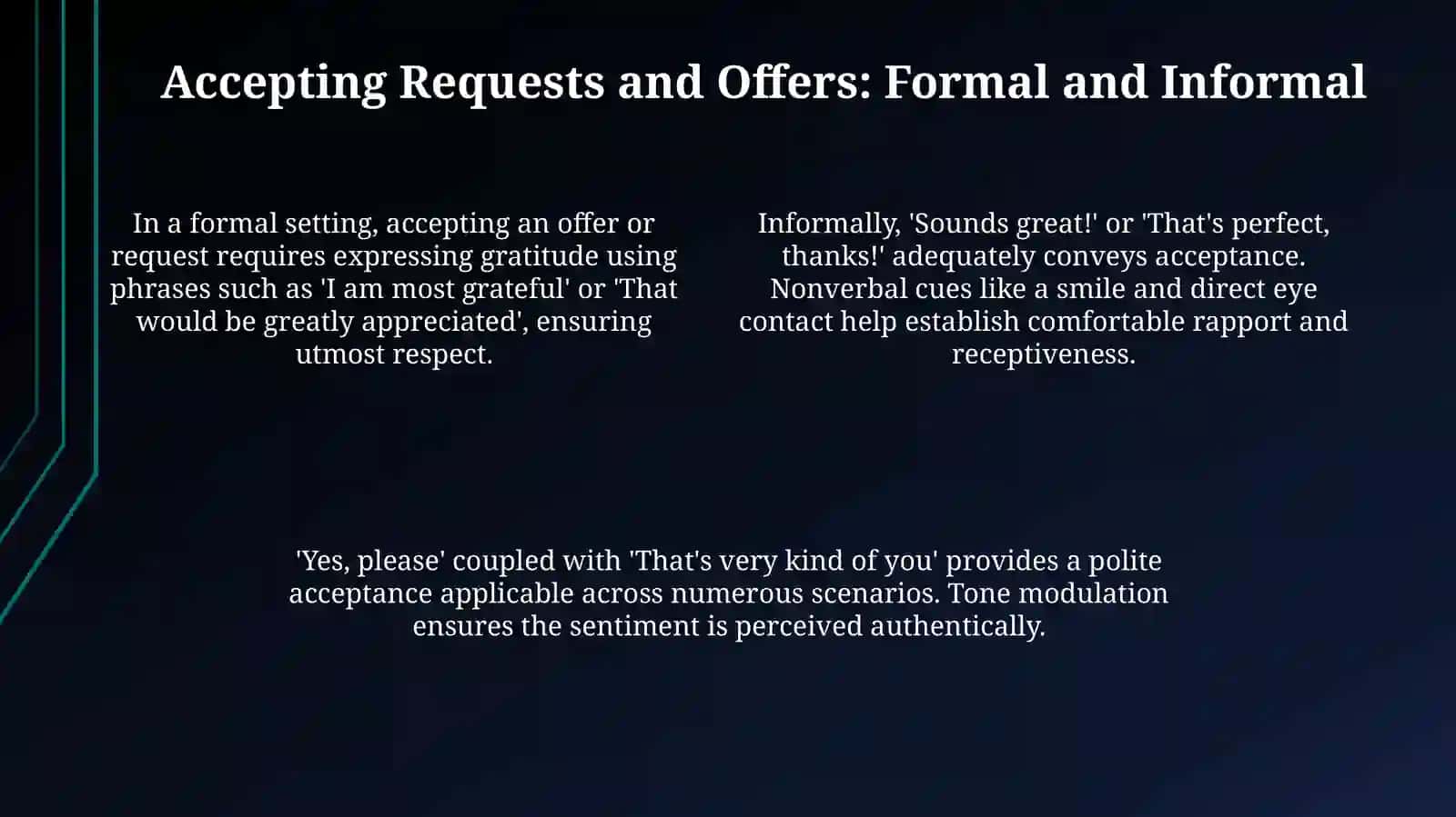 Polite requests and offers. Accepting and refusing 4