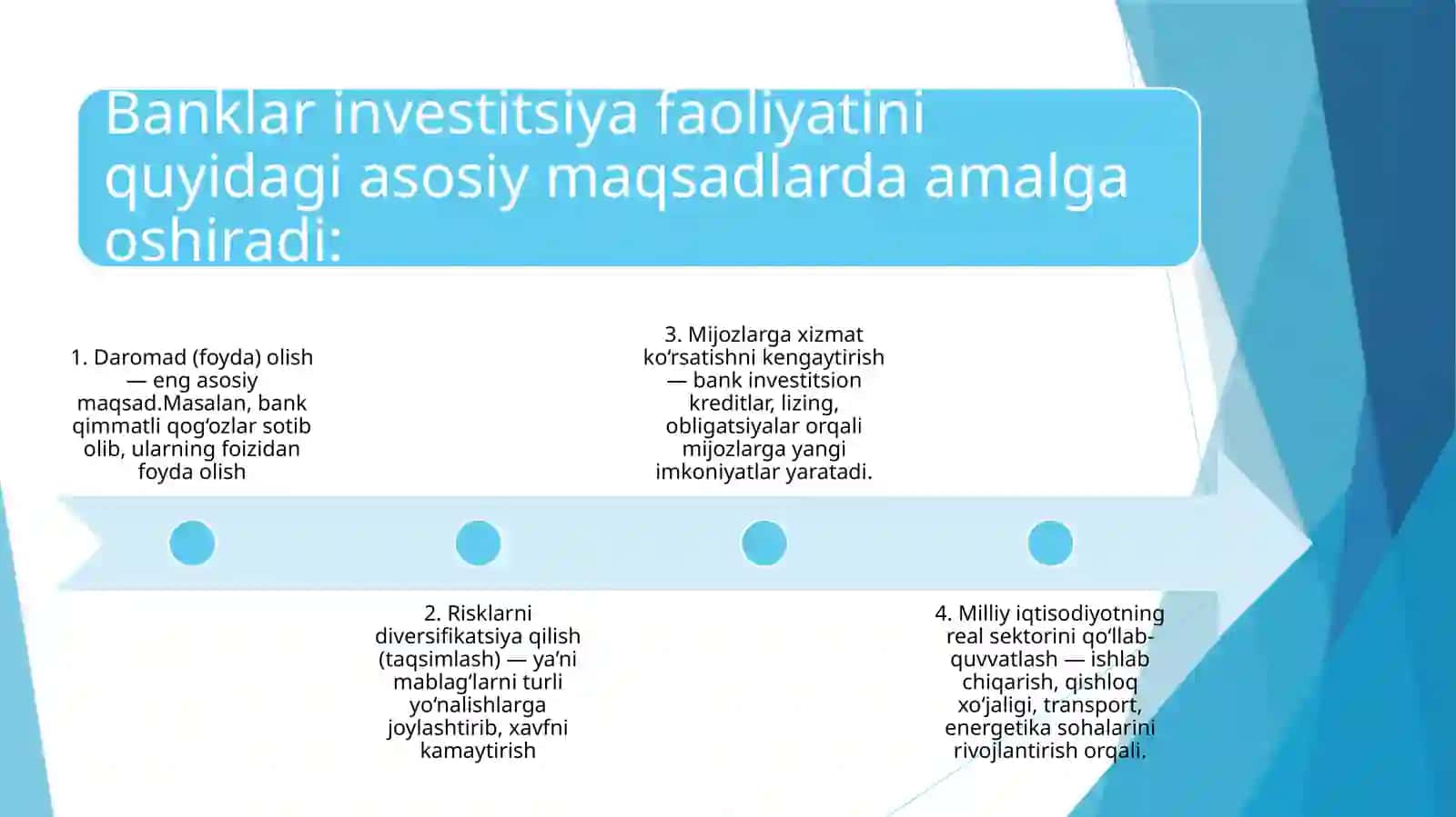 Banklarda investitsiya faoliyati va investitsiya siyosati 4