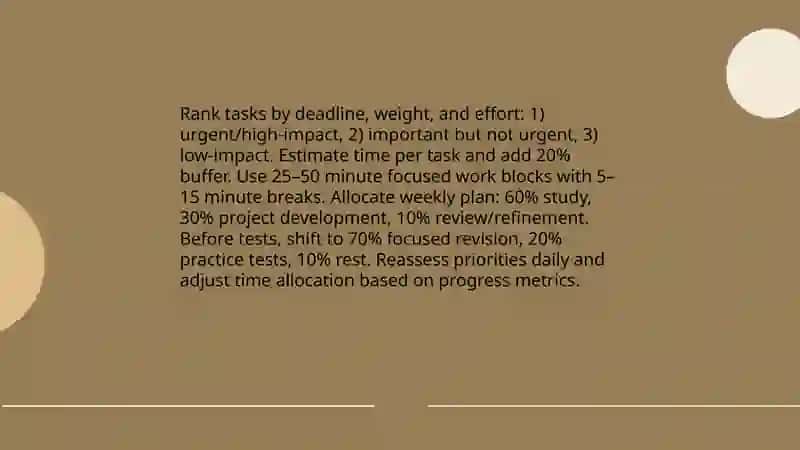 Working on Projects and Test Taking 4