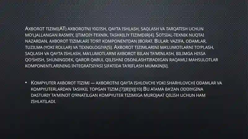 Axborot tizimi(AT) 4