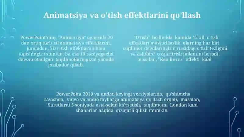 PowerPointning asosiy imkoniyatlari 4