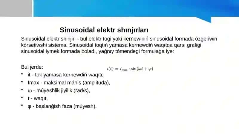 Elektr togi yamasa kernewdiń forması 4