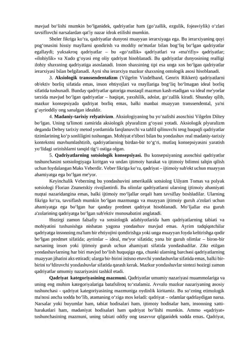 Qadriyatlar falsafasi (aksiologyia) 4
