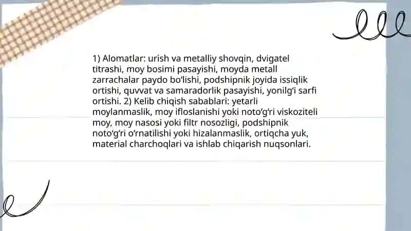 Krivoship- shatun( KShM) mexanizmi nosozliklari 4
