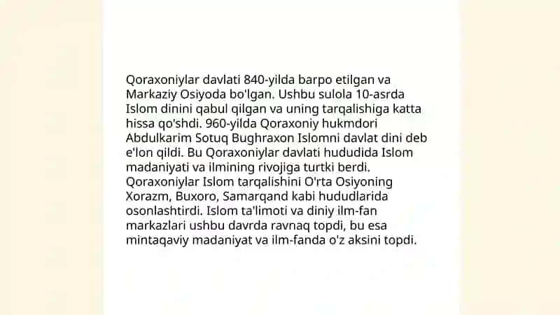 Qoraxoniylar Davlati Tarixi 4