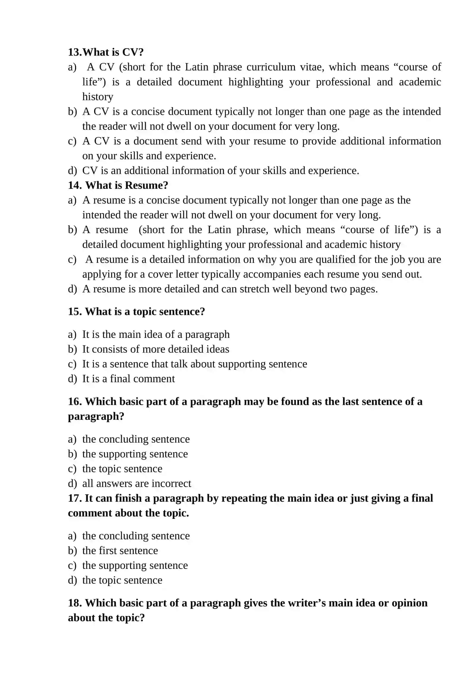 Tests on writing 4