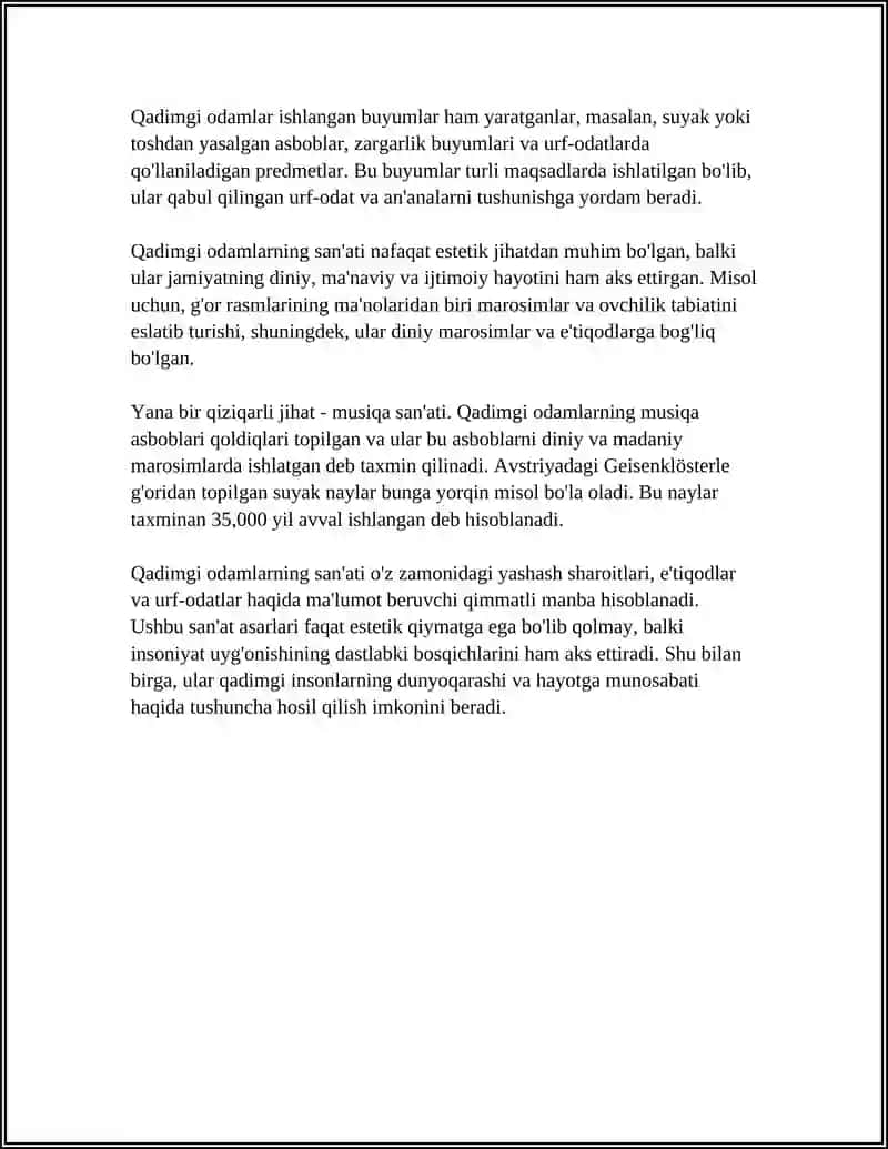 Qadimgi odamlarning san'ati 4