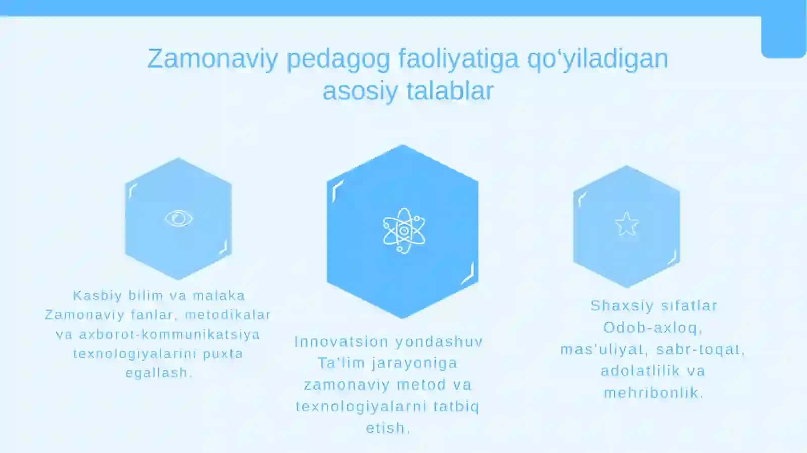 Zamonaviy pedagog faoliyatiga qo‘yiladigan talablar 4