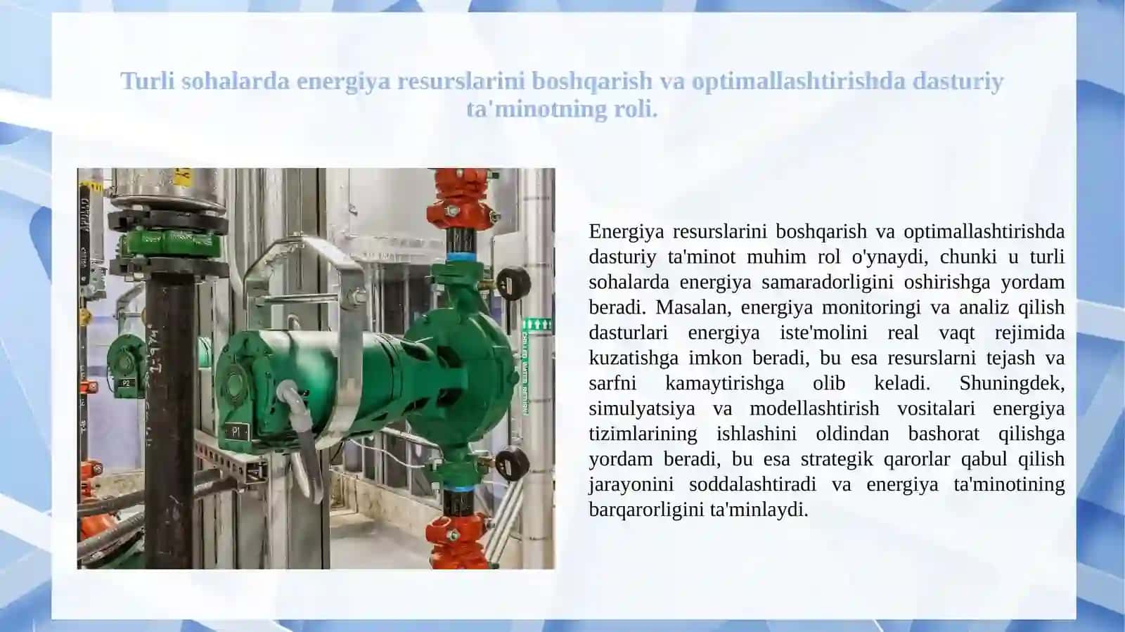 Energetikada modellashtirish qoʻllaniladigan dastu 4