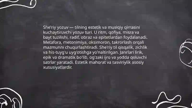 Yozuv turlari 4