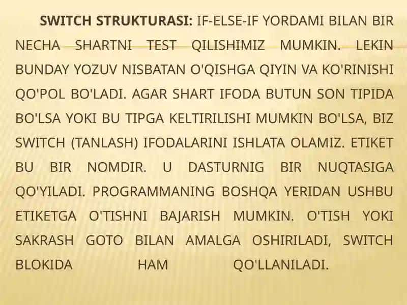 C# dasturlashning asosiy qismi 4