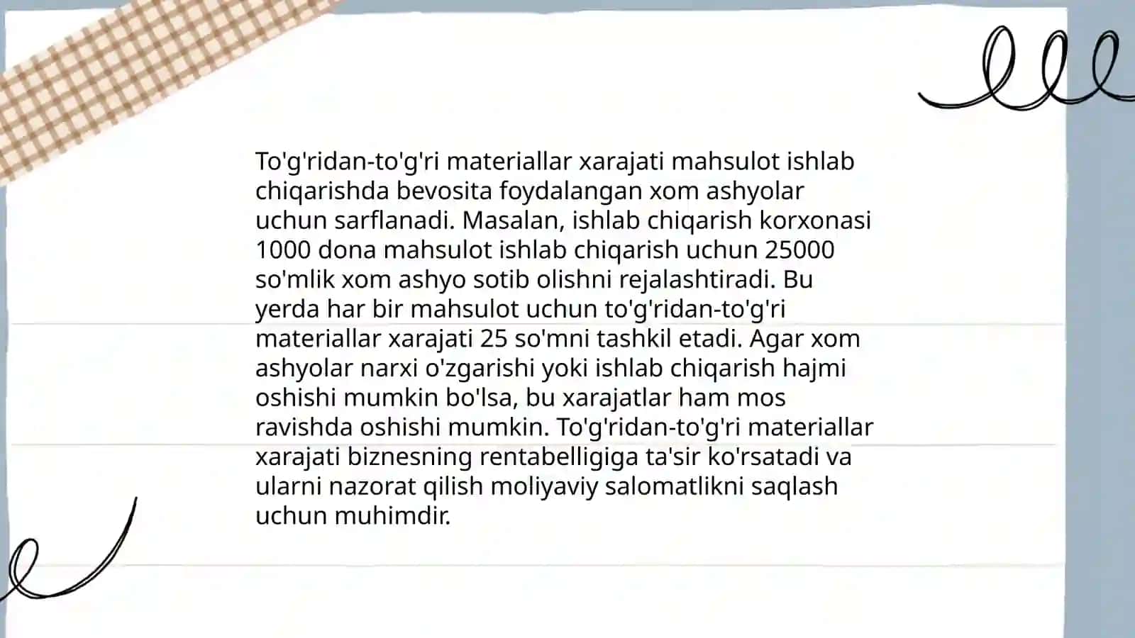 Ishlab chiqarish xarajatlari hisobi 4