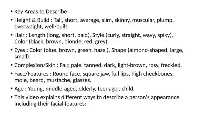 Describing People's Appearance 4