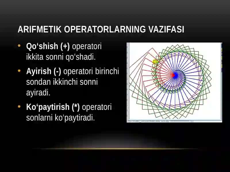 PYTHON DASTURLASH TILIDA ARFIMETIK AMALLAR 4