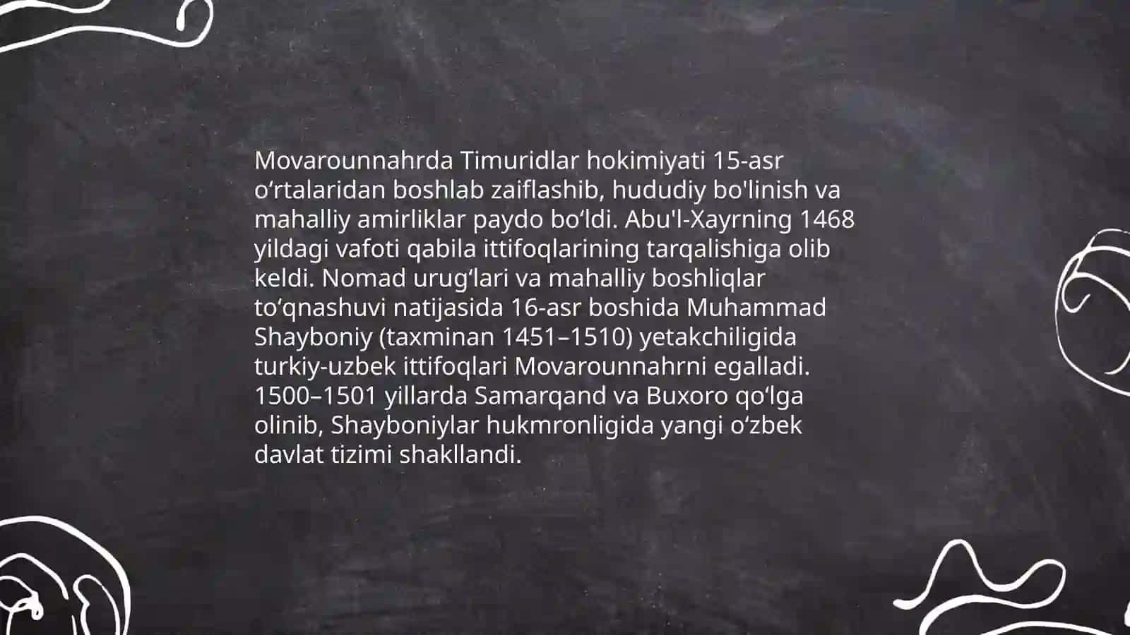 Oʻzbek davlatchiligi shakllanishi 4