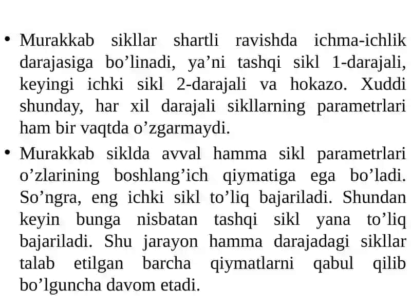 Pythondasturlashtilida Ichma-ichjoylashgan sikllar 4