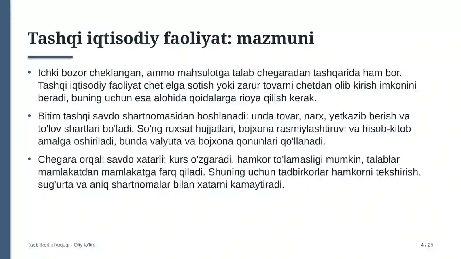 Tashqi reklama sohasida tashqi iqtisodiy faoliyat 4