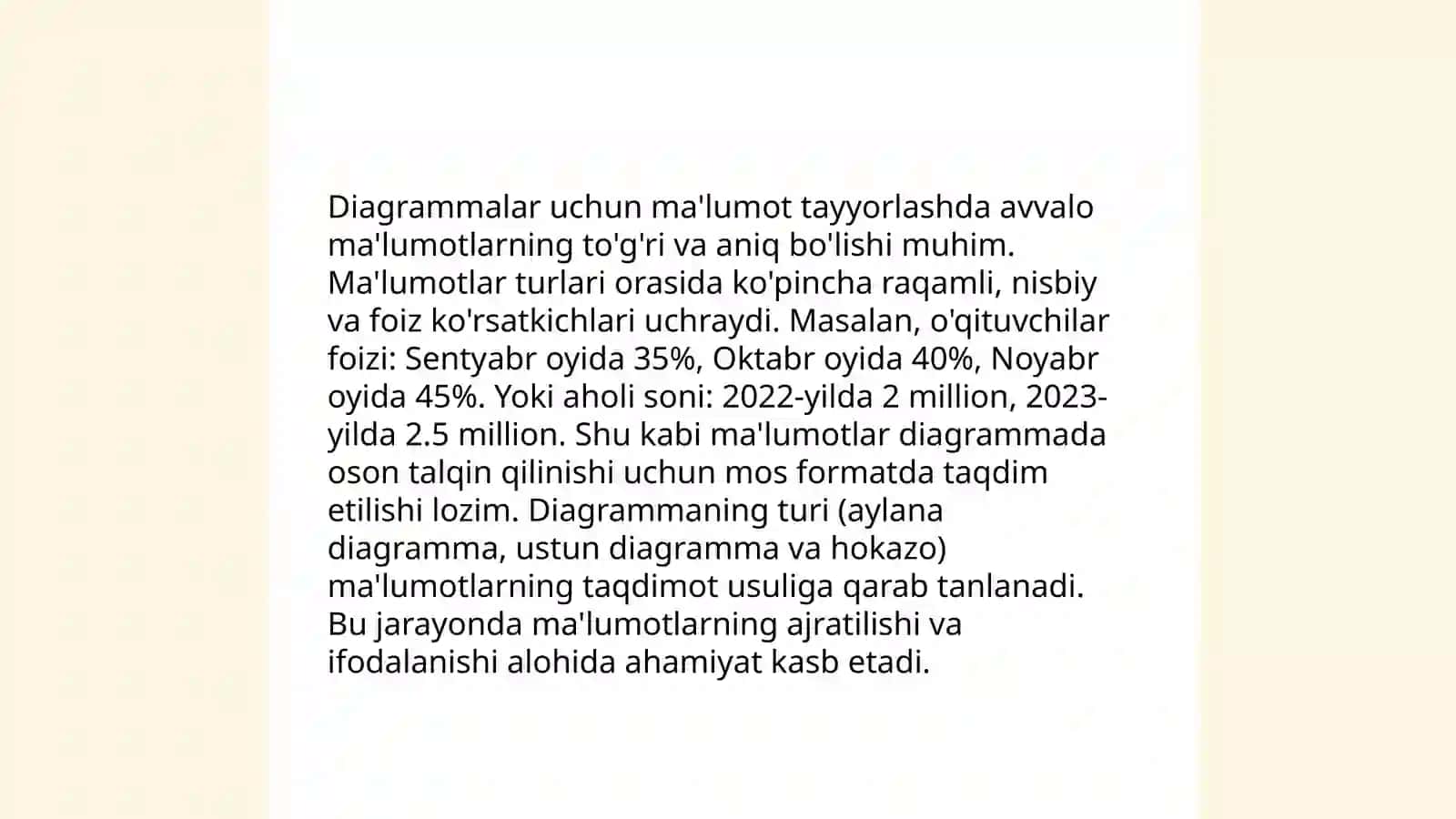 Excel dasturida diagrammalar yaratish 4