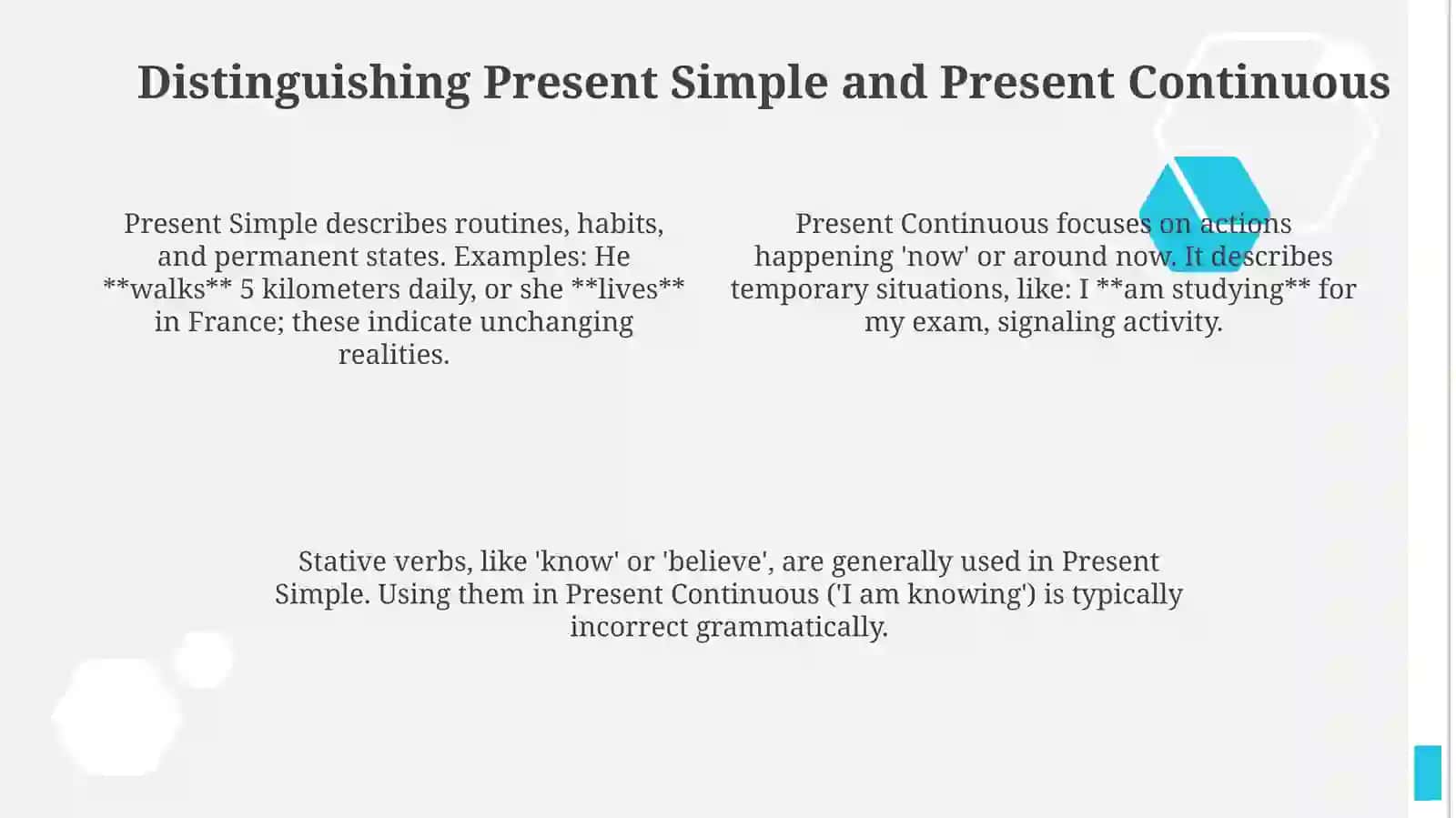 Understanding Present Simple & Present Continuous 4