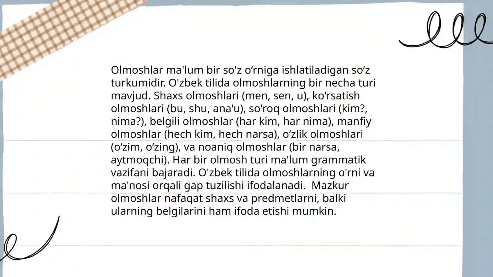 Olmosh soʻz turkumi 4