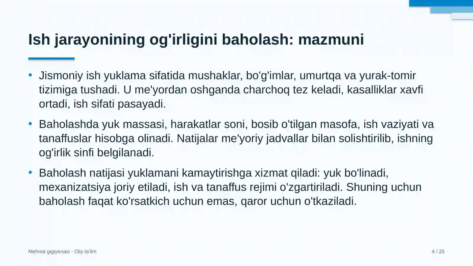Go'sht-sut sanoatida ish jarayonining og'irligini baholash 4