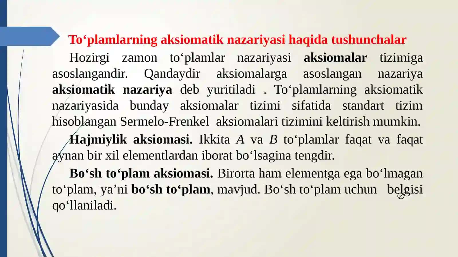 To'plamlar va ular ustida amallar 4