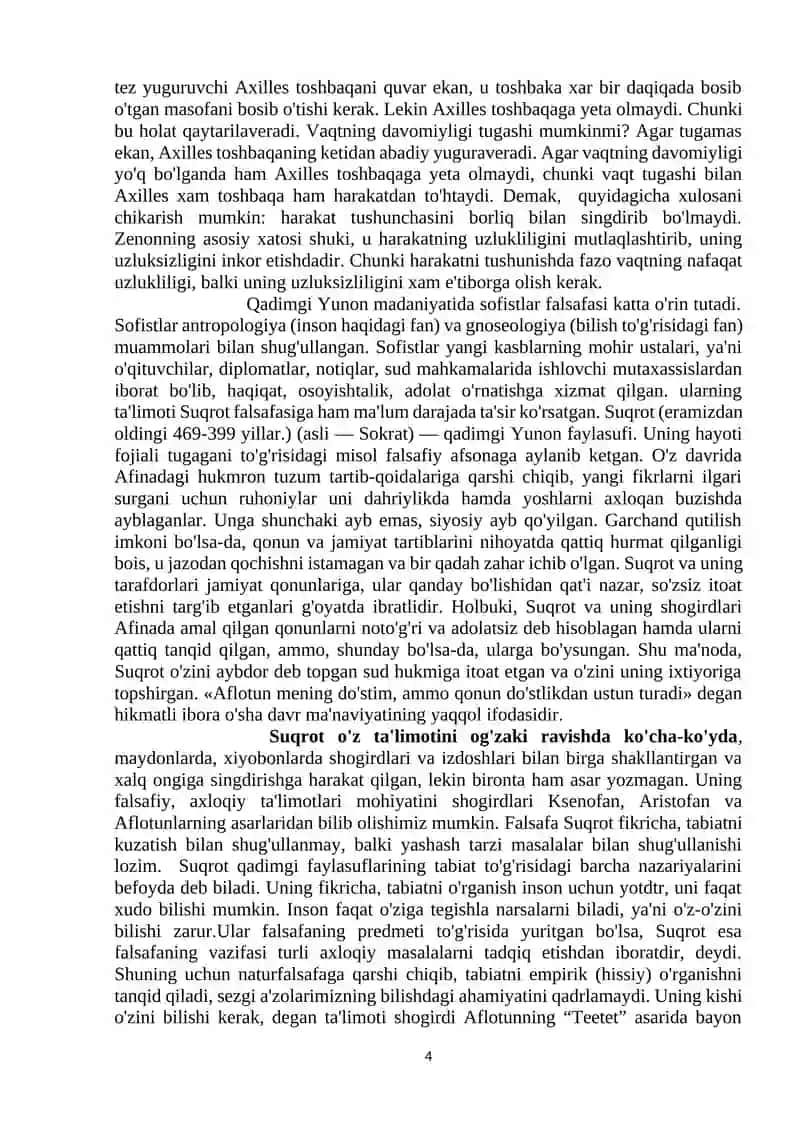 Qadimgi Yunon-Rim falsafasining ustuvor yo`nalishlari va ularning fan taraqqiyotiga ta’siri 4