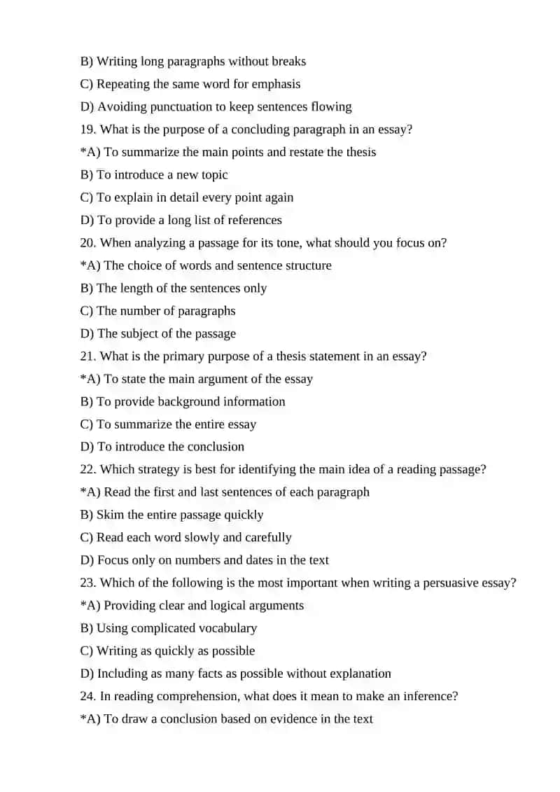 TESTS FROM “READING AND WRITING” 4