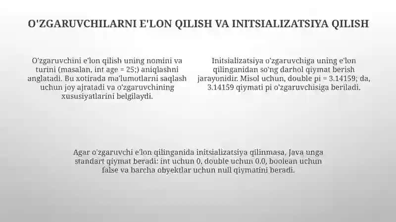 Java-ning ibtidoiy turlari va operatorlar 4