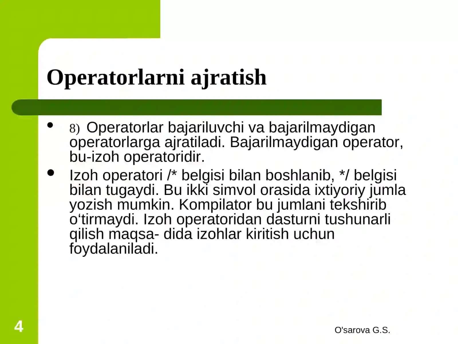 Shartli operatorlar 4
