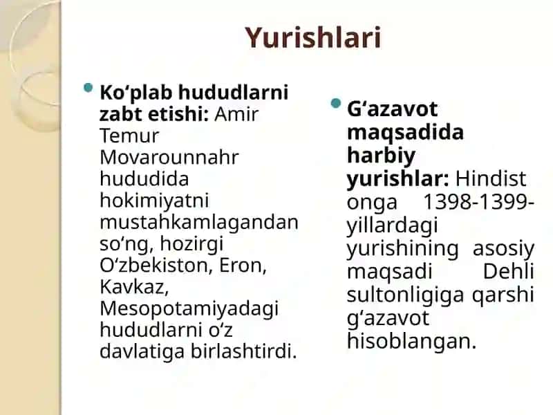 Amir Temur yurishlari va harbiy san’ati 4