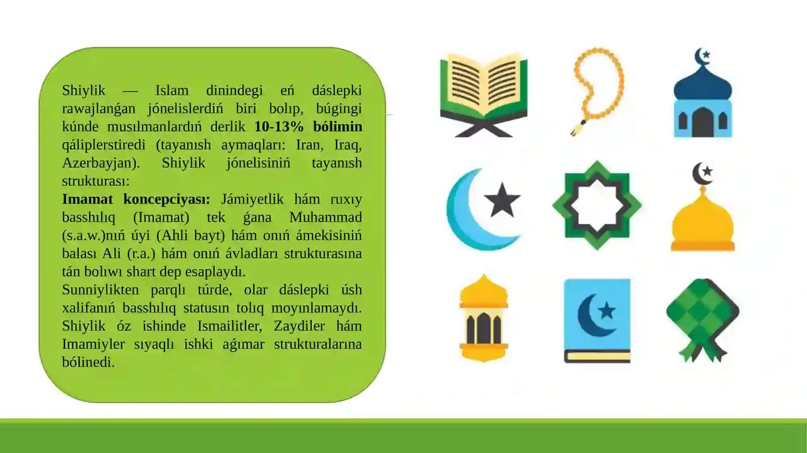 Islam dinindegi jónelisler hám aǵımlar 4