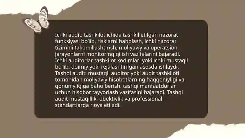Auditorlik tekshiruvining turlari va shakllari 4