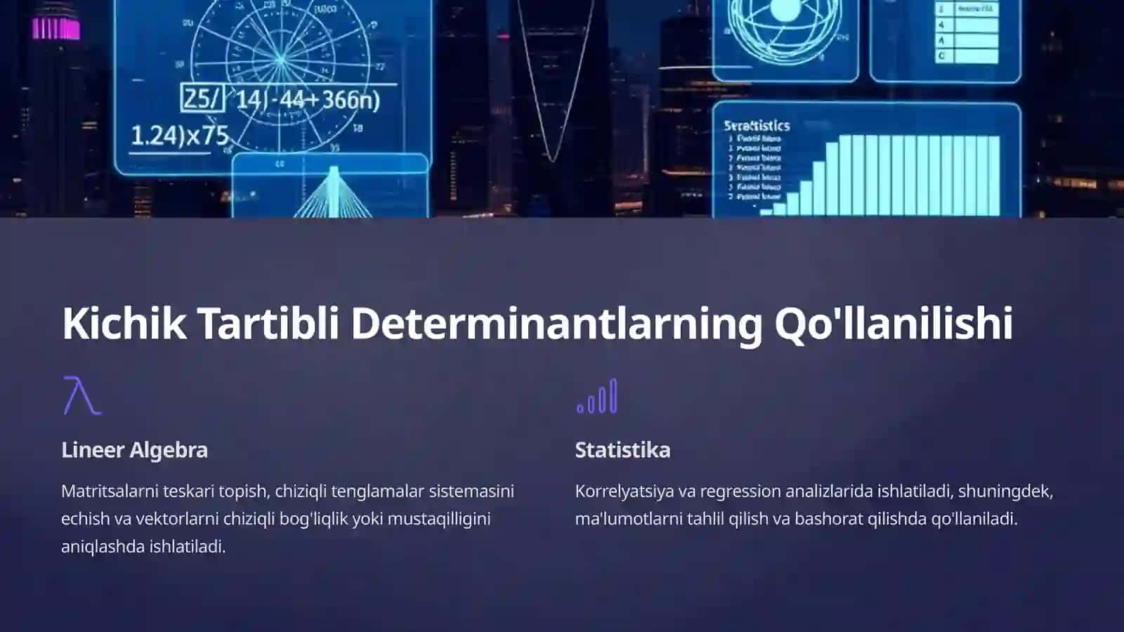 Determinantlar: O'rinlashtirish va O'rin Almashtirish 4