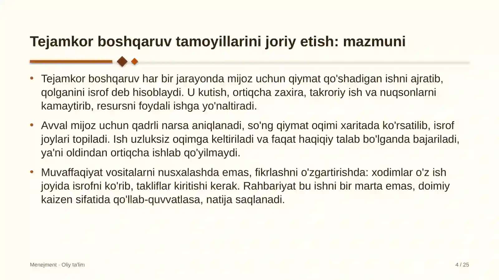 MENEJMENT · OLIY TA'LIM 4