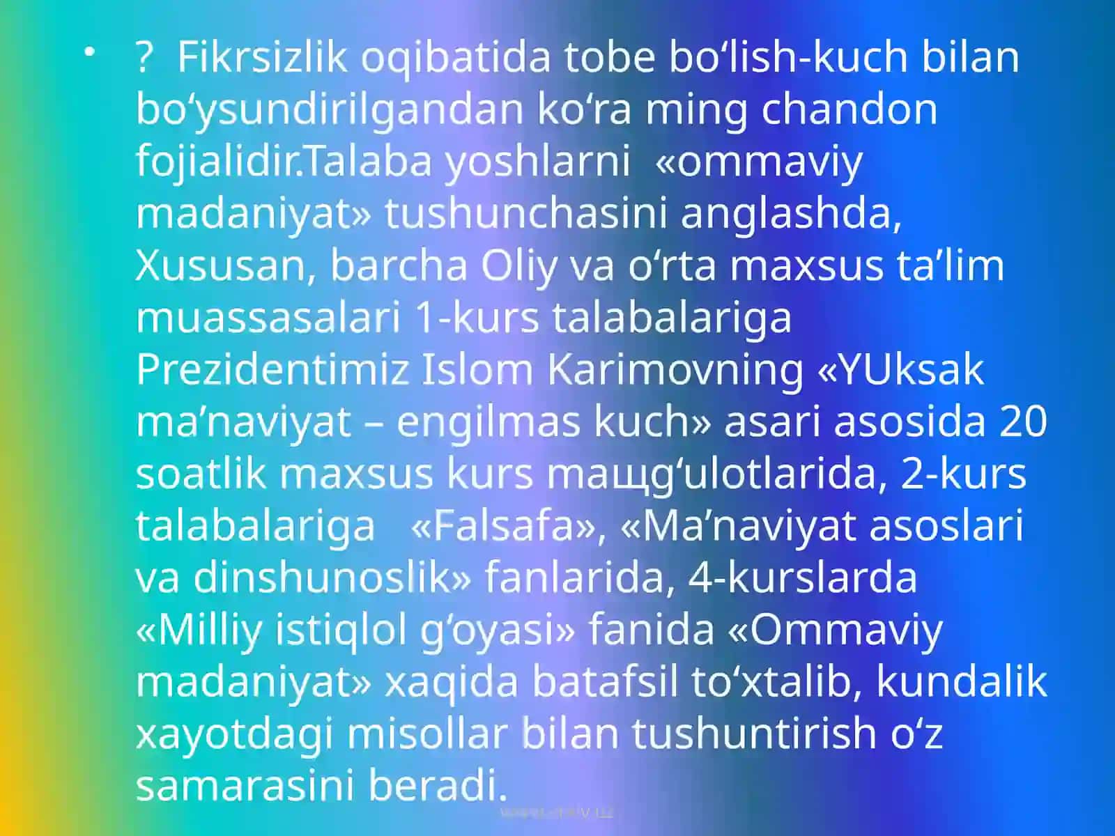 Ommaviy madaniyat 4